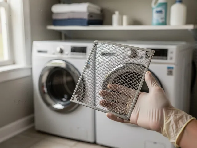 Uxbridge Dryer Vent Cleaning specialist performing detailed lint trap cleaning service in Uxbridge
