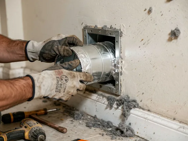 Professional dryer vent repair and installation by Uxbridge Dryer Vent Cleaning in Uxbridge